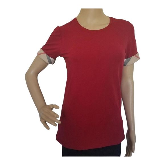 NWT Burberry Red Short Sleeve Top size small - Picture 1 of 3
